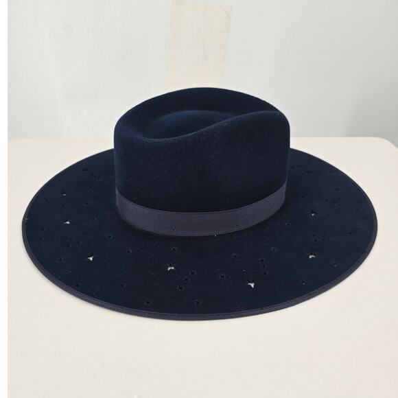 Stetson Night Sky Fedora Navy Star Cutouts Wide Brim Feather Seeker Collection main image 8